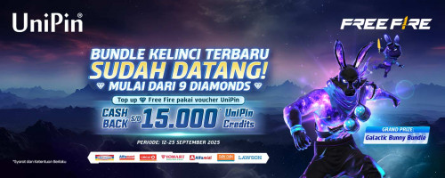 Bundle Kelinci Terbaru Free Fire Sudah Datang! Dapatkan Galactic Bunny Bundle + Cashback 15.000 UniPin Credits